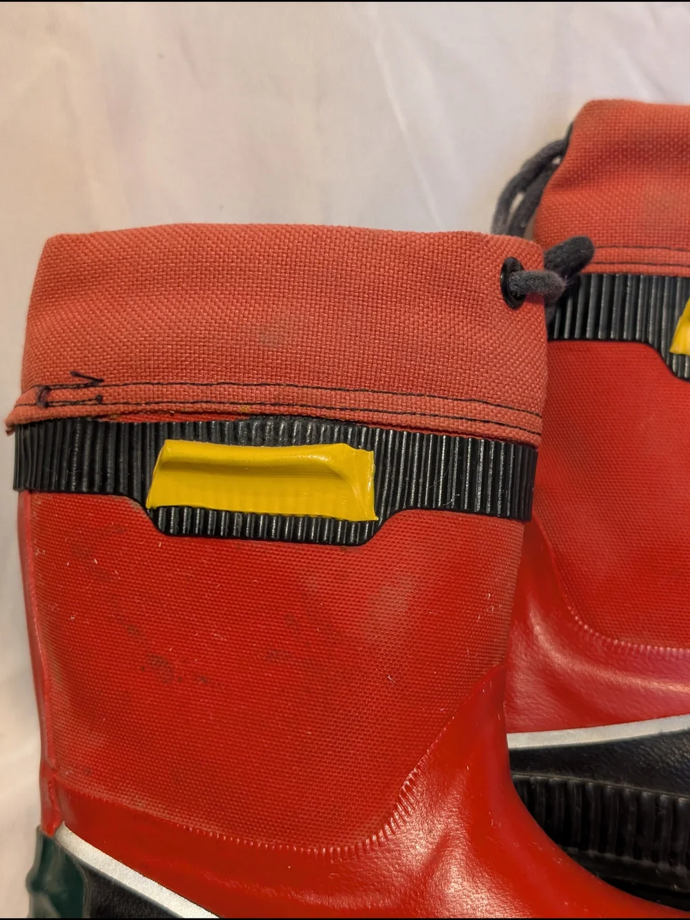 Tretorn Red Kids Waterproof Rain Boots with Black Sole and Yellow Tab